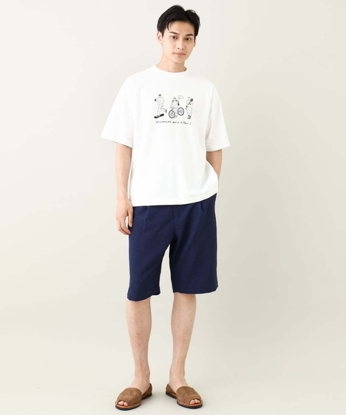 a.v.v(アーヴェヴェ)の「【ucaU×a.v.vコラボ】イラストワイドシルエットTシャツ(Tシャツ/カットソー・メンズ・チャコールグレー/ホワイト・46/48/50)」の6枚目の写真