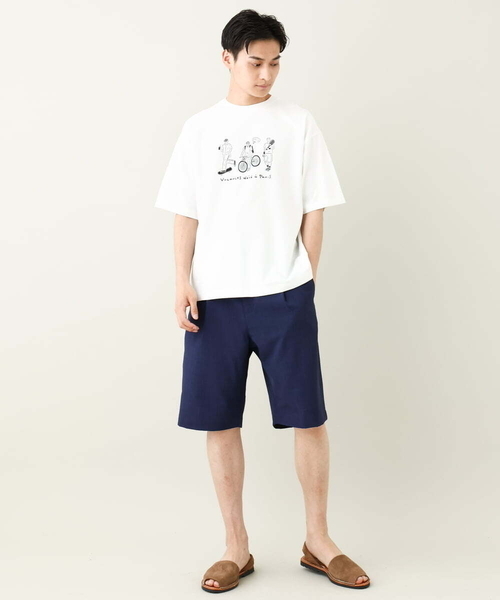 a.v.v(アーヴェヴェ)の「【ucaU×a.v.vコラボ】イラストワイドシルエットTシャツ(Tシャツ/カットソー・メンズ・チャコールグレー/ホワイト・46/48/50)」の7枚目の写真