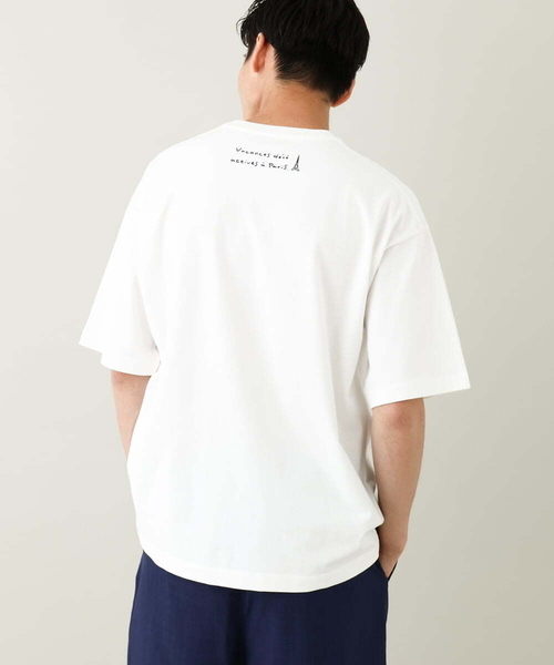 a.v.v(アーヴェヴェ)の「【ucaU×a.v.vコラボ】イラストワイドシルエットTシャツ(Tシャツ/カットソー・メンズ・チャコールグレー/ホワイト・46/48/50)」の10枚目の写真