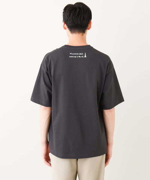 a.v.v(アーヴェヴェ)の「【ucaU×a.v.vコラボ】イラストワイドシルエットTシャツ(Tシャツ/カットソー・メンズ・チャコールグレー/ホワイト・46/48/50)」の15枚目の写真