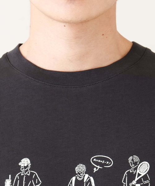a.v.v(アーヴェヴェ)の「【ucaU×a.v.vコラボ】イラストワイドシルエットTシャツ(Tシャツ/カットソー・メンズ・チャコールグレー/ホワイト・46/48/50)」の17枚目の写真