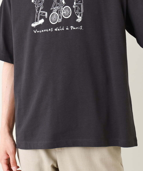 a.v.v(アーヴェヴェ)の「【ucaU×a.v.vコラボ】イラストワイドシルエットTシャツ(Tシャツ/カットソー・メンズ・チャコールグレー/ホワイト・46/48/50)」の19枚目の写真