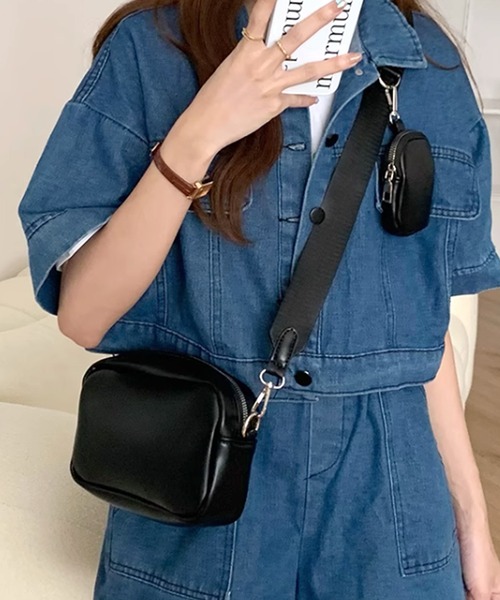 前ポケット付きバッグ ☆ ジョリーフルール セール】ミニケース付きショルダーバッグ（ショルダーバッグ