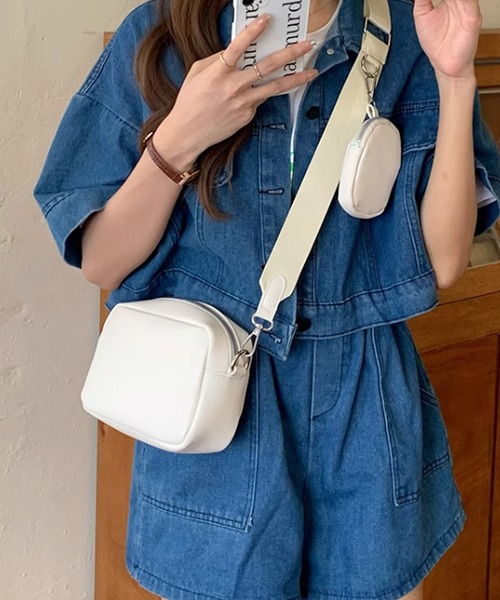 前ポケット付きバッグ ☆ ジョリーフルール セール】ミニケース付きショルダーバッグ（ショルダーバッグ