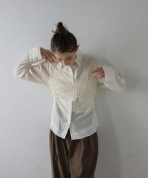 【MINERTE】flip-sequin bustier / スパンコールVネックビスチェ