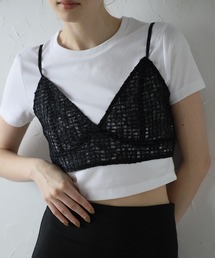 【MINERTE】flip-sequin bustier / スパンコールVネックビスチェ
