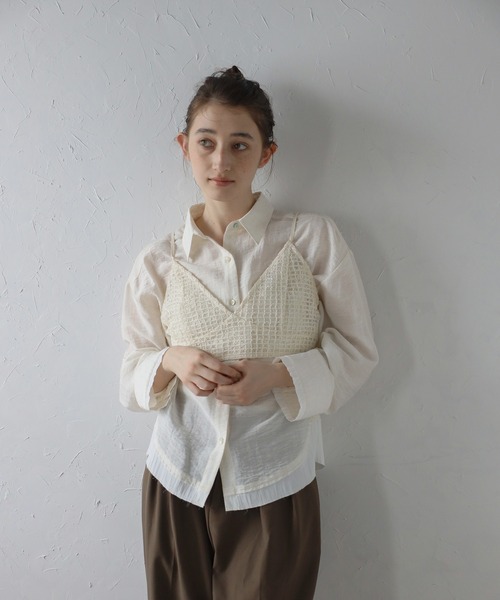 MINERTE(ミネルテ)の「【MINERTE】flip-sequin bustier / スパンコールVネックビスチェ(ベスト・レディース・アイボリー/ブラック・FREE)」の19枚目の写真