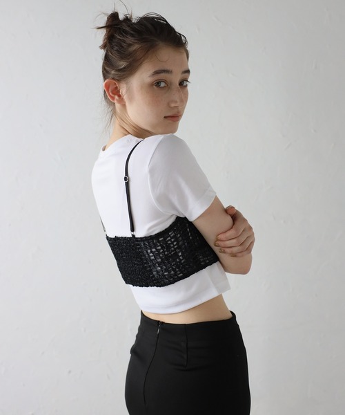 MINERTE(ミネルテ)の「【MINERTE】flip-sequin bustier / スパンコールVネックビスチェ(ベスト・レディース・アイボリー/ブラック・FREE)」の14枚目の写真