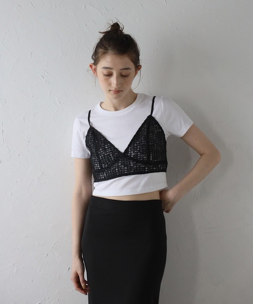 MINERTE(ミネルテ)の「【MINERTE】flip-sequin bustier / スパンコールVネックビスチェ(ベスト・レディース・アイボリー/ブラック・FREE)」の22枚目の写真