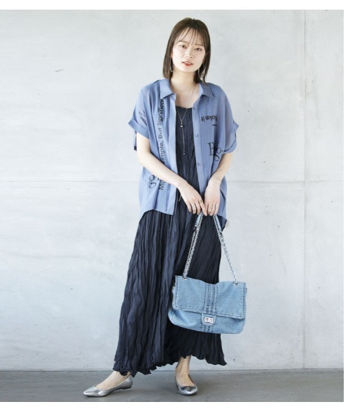 OTONA(オトナ)の「ノースリーブロングワンピース無地(ワッシャー加工)(ワンピース・レディース・ネイビー/カーキ/グレー/ブラック・FREE)」の17枚目の写真