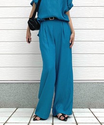 Q | ポリエステルコットンセミワイドパンツ(その他パンツ)