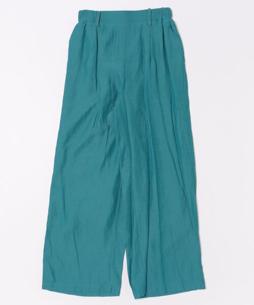 Q（キュー）の「ポリエステルコットンセミワイドパンツ（その他パンツ・レディース・ブルー/ブラック・MEDIUM）」の4枚目の写真