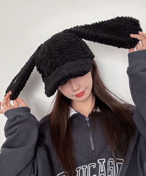 ALTROSE（アルトローズ）の「うさみみ うさ耳 ボア キャップ（キャップ・レディース・ブラック/グレー/ホワイト系その他・FREE）」の9枚目の写真