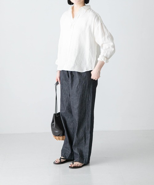 かぐれ（カグレ）の「ドライリネンレギュラーシャツ（シャツ/ブラウス・レディース・オフホワイト/ナチュラル・FREE）」の14枚目の写真