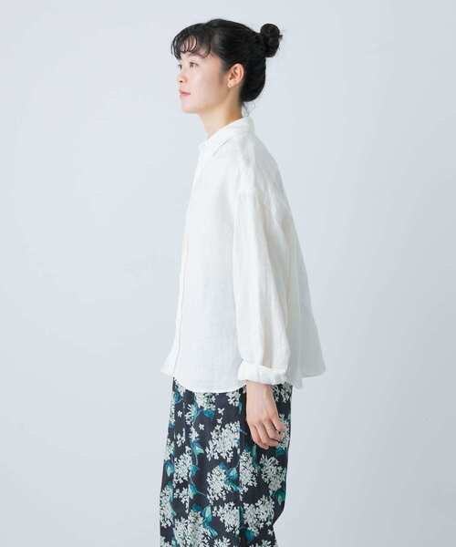 かぐれ（カグレ）の「ドライリネンレギュラーシャツ（シャツ/ブラウス・レディース・オフホワイト/ナチュラル・FREE）」の16枚目の写真