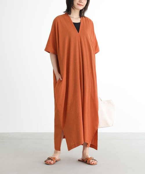 argueアギュー デニムカフタンワンピース ARGUE / アギュー】18SS denim caftan dress/デニムカフスタン