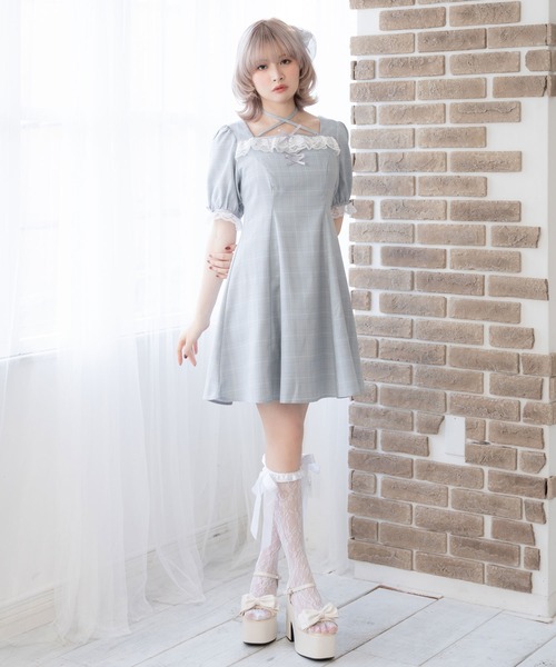 DearMyLoveRose(ディアマイラブローズ)の「ホルターネックレースフリルワンピース(ワンピース・レディース・ブルー/グレー/ブラック/ベビーピンク・MEDIUM/SMALL/3L/LL/LARGE)」の16枚目の写真