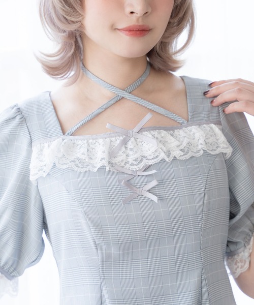 DearMyLoveRose(ディアマイラブローズ)の「ホルターネックレースフリルワンピース(ワンピース・レディース・ブルー/グレー/ブラック/ベビーピンク・MEDIUM/SMALL/3L/LL/LARGE)」の21枚目の写真