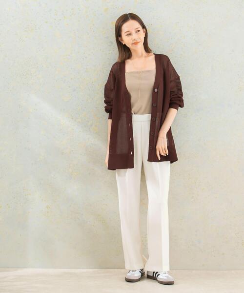 URBAN RESEARCH ROSSO WOMEN(アーバンリサーチ ロッソ)の「メッシュ編みカーディガン(カーディガン/ボレロ・レディース・ブラウン系その他/ホワイト・FREE)」の10枚目の写真