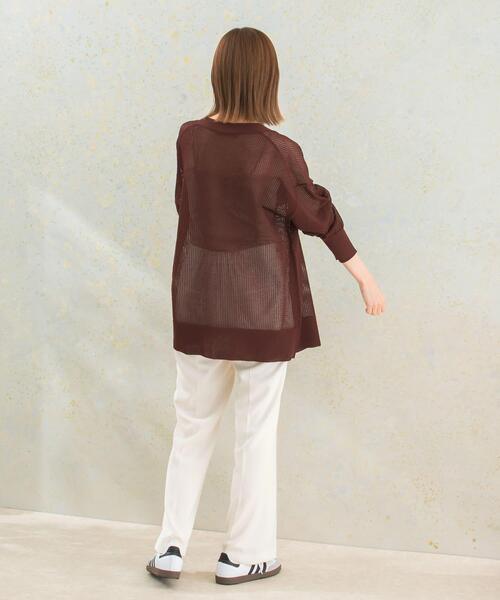 URBAN RESEARCH ROSSO WOMEN(アーバンリサーチ ロッソ)の「メッシュ編みカーディガン(カーディガン/ボレロ・レディース・ブラウン系その他/ホワイト・FREE)」の11枚目の写真
