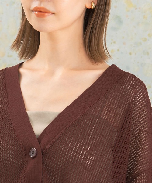 URBAN RESEARCH ROSSO WOMEN(アーバンリサーチ ロッソ)の「メッシュ編みカーディガン(カーディガン/ボレロ・レディース・ブラウン系その他/ホワイト・FREE)」の15枚目の写真