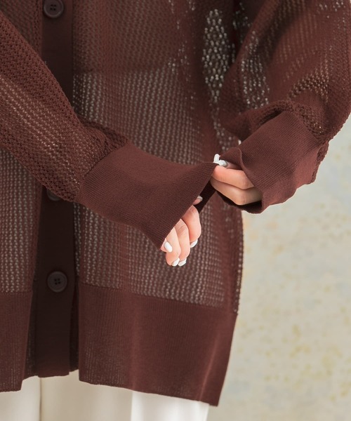 URBAN RESEARCH ROSSO WOMEN(アーバンリサーチ ロッソ)の「メッシュ編みカーディガン(カーディガン/ボレロ・レディース・ブラウン系その他/ホワイト・FREE)」の17枚目の写真