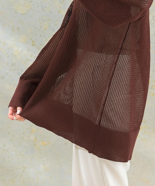URBAN RESEARCH ROSSO WOMEN(アーバンリサーチ ロッソ)の「メッシュ編みカーディガン(カーディガン/ボレロ・レディース・ブラウン系その他/ホワイト・FREE)」の19枚目の写真