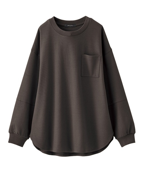 BELLUNA PLUS(ベルーナ)の「吸湿発熱ポンチ素材袖切替プルオーバー(Tシャツ/カットソー・レディース・チャコール/グレイッシュベージュ/ライム/パープル系その他・X-LARGE/LARGE/MEDIUM)」の20枚目の写真