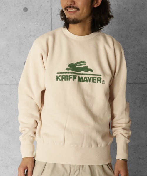 KRIFF MAYER（クリフメイヤー）の「裏起毛クルー(サガラロゴ)（スウェット・メンズ・ピンク/カラフル/チャコール/オレンジ/ネイビー/カーキ/ナチュラル/グレー・MEDIUM/LARGE/X-LARGE）」の4枚目の写真