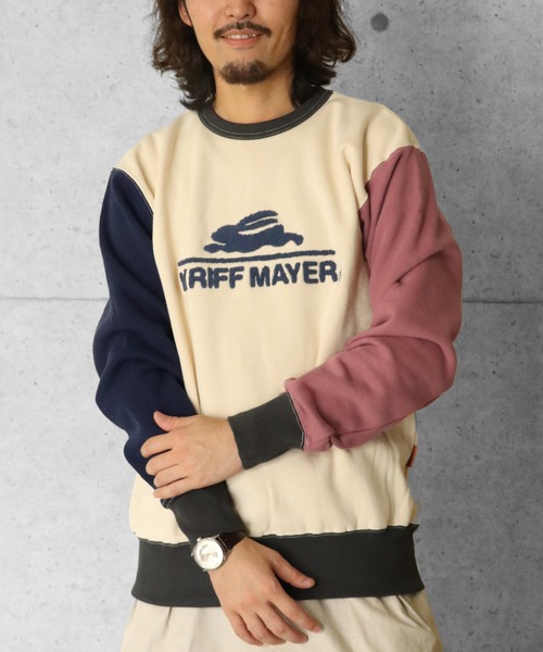 KRIFF MAYER（クリフメイヤー）の「裏起毛クルー(サガラロゴ)（スウェット・メンズ・ピンク/カラフル/チャコール/オレンジ/ネイビー/カーキ/ナチュラル/グレー・MEDIUM/LARGE/X-LARGE）」の8枚目の写真