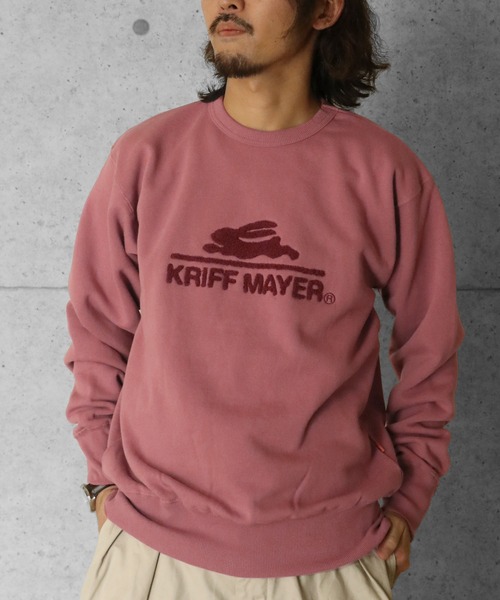 KRIFF MAYER（クリフメイヤー）の「裏起毛クルー(サガラロゴ)（スウェット・メンズ・ピンク/カラフル/チャコール/オレンジ/ネイビー/カーキ/ナチュラル/グレー・MEDIUM/LARGE/X-LARGE）」の6枚目の写真
