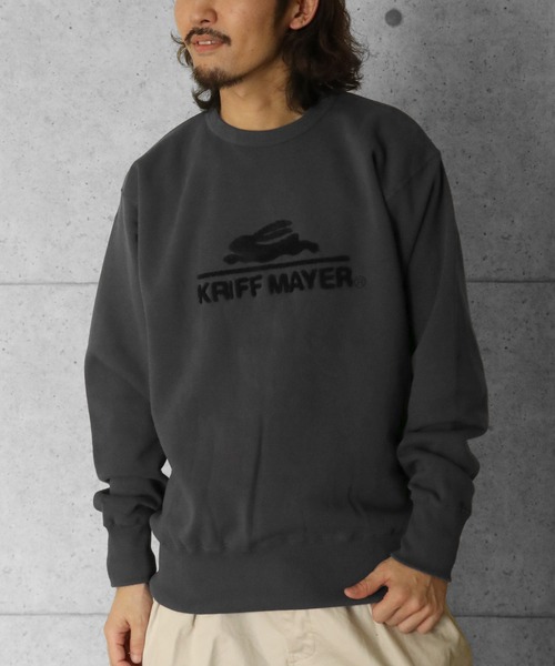 KRIFF MAYER（クリフメイヤー）の「裏起毛クルー(サガラロゴ)（スウェット・メンズ・ピンク/カラフル/チャコール/オレンジ/ネイビー/カーキ/ナチュラル/グレー・MEDIUM/LARGE/X-LARGE）」の3枚目の写真