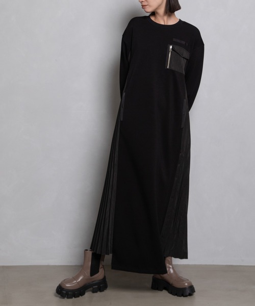 MARECHAL TERRE マルシャルテル 美品ドッキングワンピース ブラック MARECHAL TERRE（マルシャルテル） ワンピース ドッキングワンピース