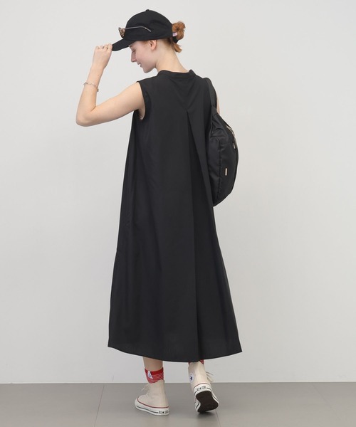 saloon（サルーン）の「SALOON(サルーン)/T/Cヘンリーギャザー切り替えワンピース【手洗い可】（ワンピース・レディース・オレンジ/ブラック・FREE）」の5枚目の写真