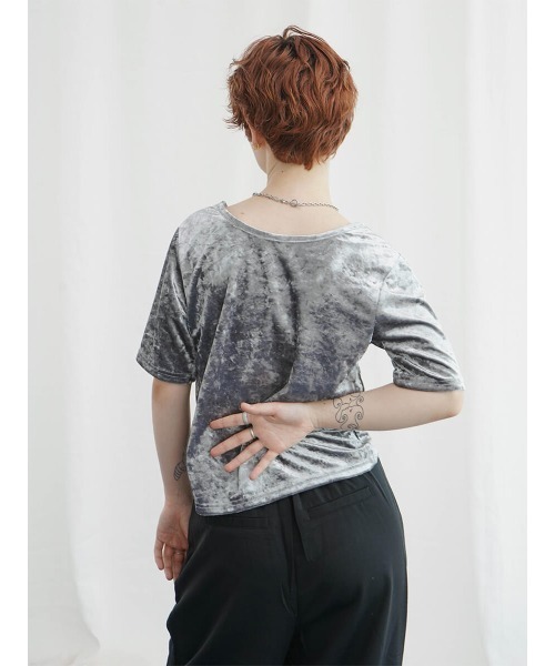:ETHROF(イーサオブ)の「CRUSHED VELOUR TOPS(Tシャツ/カットソー・レディース・ピンク/グレー/ブラック・FREE)」の20枚目の写真