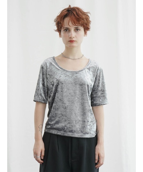:ETHROF(イーサオブ)の「CRUSHED VELOUR TOPS(Tシャツ/カットソー・レディース・ピンク/グレー/ブラック・FREE)」の22枚目の写真