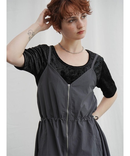 :ETHROF(イーサオブ)の「CRUSHED VELOUR TOPS(Tシャツ/カットソー・レディース・ピンク/グレー/ブラック・FREE)」の13枚目の写真