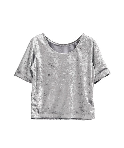 :ETHROF(イーサオブ)の「CRUSHED VELOUR TOPS(Tシャツ/カットソー・レディース・ピンク/グレー/ブラック・FREE)」の12枚目の写真
