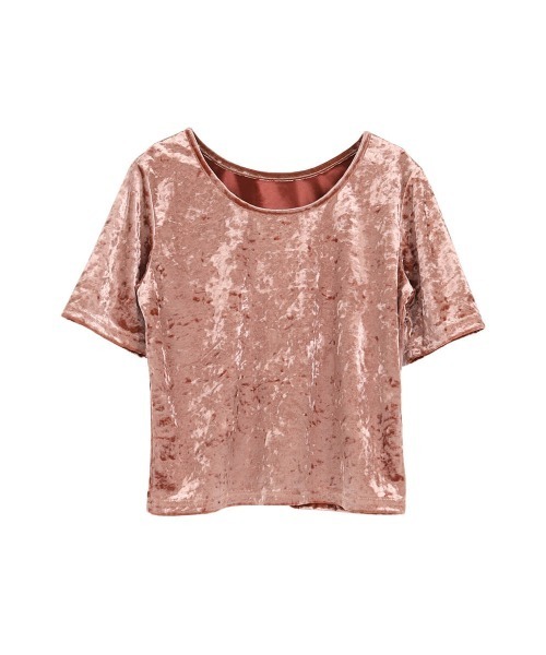 :ETHROF(イーサオブ)の「CRUSHED VELOUR TOPS(Tシャツ/カットソー・レディース・ピンク/グレー/ブラック・FREE)」の5枚目の写真