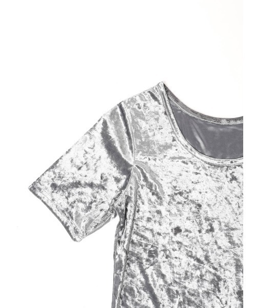 :ETHROF(イーサオブ)の「CRUSHED VELOUR TOPS(Tシャツ/カットソー・レディース・ピンク/グレー/ブラック・FREE)」の8枚目の写真