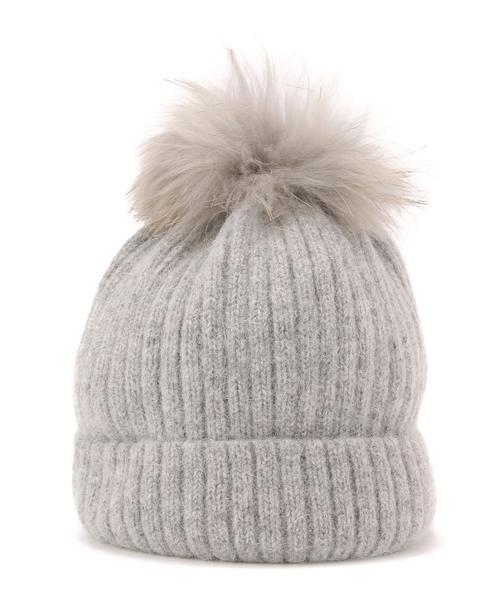 BEAUTY&YOUTH UNITED ARROWS（ビューティーアンドユースユナイテッドアローズ）の「BY ファーポンポンニットキャップ◆（ニットキャップ/ビーニー・レディース・ライトグレー/ナチュラル/ネイビー・フリー）」の5枚目の写真