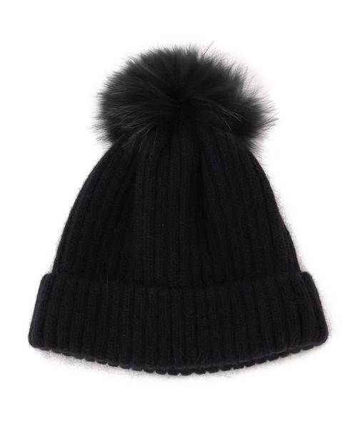 BEAUTY&YOUTH UNITED ARROWS（ビューティーアンドユースユナイテッドアローズ）の「BY ファーポンポンニットキャップ◆（ニットキャップ/ビーニー・レディース・ライトグレー/ナチュラル/ネイビー・フリー）」の7枚目の写真
