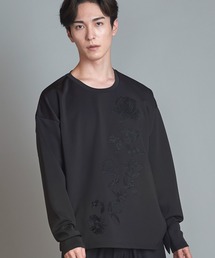 【NO ID.】Embroidery Big Long T-Shirt / エンブロイダリー ビッグ ロンT
