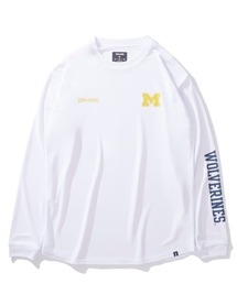 【SPALDING/スポルディング】ロングスリーブTシャツ ミシガン Mロゴ ロウンドヘム/UVカット吸水速乾長袖ロンT