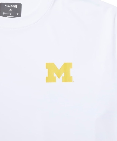 SPALDING（スポルディング）の「【SPALDING/スポルディング】ロングスリーブTシャツ ミシガン Mロゴ ロウンドヘム/UVカット吸水速乾長袖ロンT（Tシャツ/カットソー・メンズ・ネイビー/ホワイト・MEDIUM/LARGE）」の6枚目の写真
