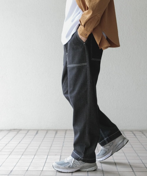 ITEMS URBANRESEARCH（アイテムズ アーバンリサーチ）の「デニム ベイカーパンツ（デニムパンツ・メンズ・ブラック/オフホワイト/ネイビー・LARGE/MEDIUM）」の8枚目の写真