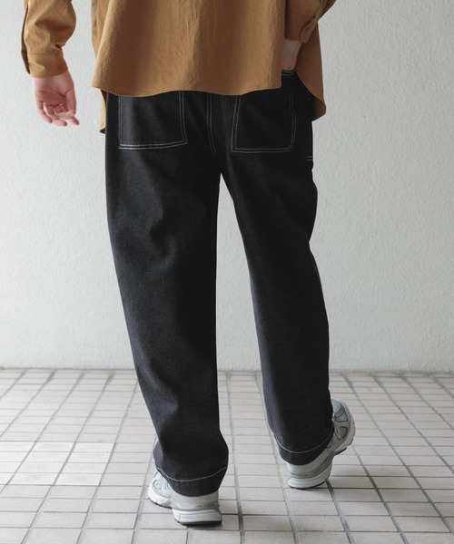 ITEMS URBANRESEARCH（アイテムズ アーバンリサーチ）の「デニム ベイカーパンツ（デニムパンツ・メンズ・ブラック/オフホワイト/ネイビー・LARGE/MEDIUM）」の10枚目の写真