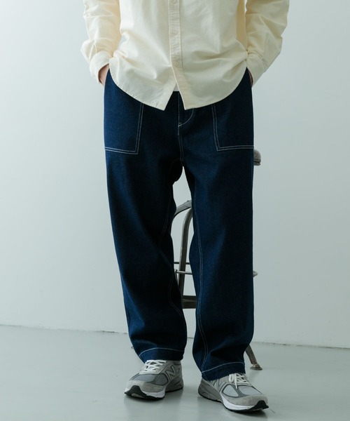 ITEMS URBANRESEARCH（アイテムズ アーバンリサーチ）の「デニム ベイカーパンツ（デニムパンツ・メンズ・ブラック/オフホワイト/ネイビー・LARGE/MEDIUM）」の18枚目の写真