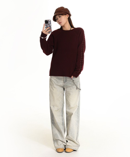 MASONPRINCE（メイソンプリンス）の「ワイドシルエット 色落ち加工 サイドベルト デニムパンツ NZK6204【MASONPRINCE】（デニムパンツ・メンズ・グレー系その他・S/M/L/XL）」の11枚目の写真