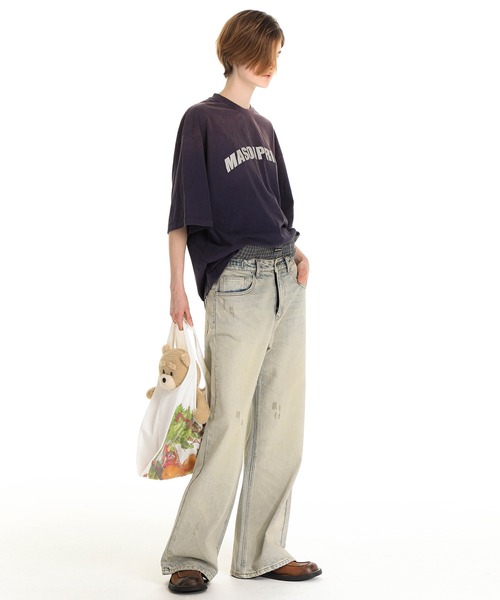MASONPRINCE（メイソンプリンス）の「ワイドシルエット 色落ち加工 サイドベルト デニムパンツ NZK6204【MASONPRINCE】（デニムパンツ・メンズ・グレー系その他・S/M/L/XL）」の18枚目の写真